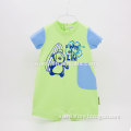 2016 new design summer short sleeve cute bear pattern monogrammed baby clothes